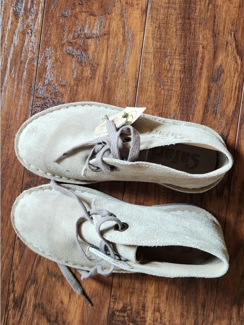 Kids Suede Lace-Up Shoes in Light Beige